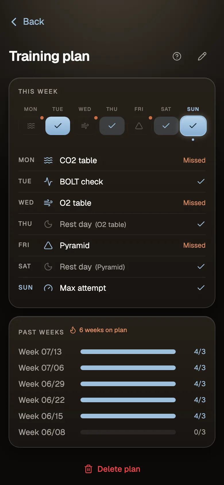 Training plan